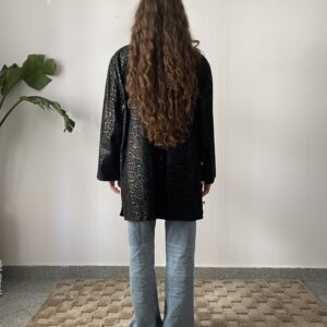 Zamszowa kurtka o dłuższym kroju Snake Print - obrazek 3