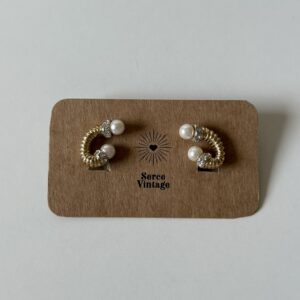 Kolczyki zdobione cyrkoniami i perłami