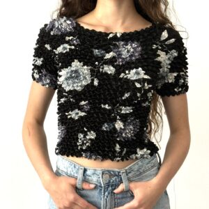 Jedwabny top w kwiaty - obrazek 6