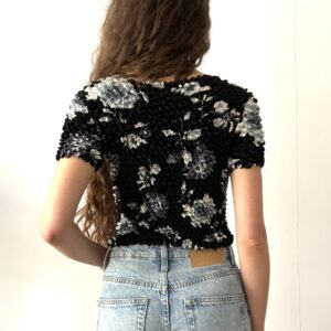 Jedwabny top w kwiaty - obrazek 2