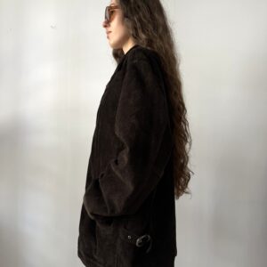 Zamszowa kurtka dark chocolate - obrazek 4