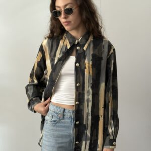 Koszula w pasy 100% cupro - obrazek 3