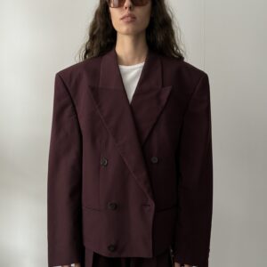 Unikatowy bordowy garnitur oversize - obrazek 6