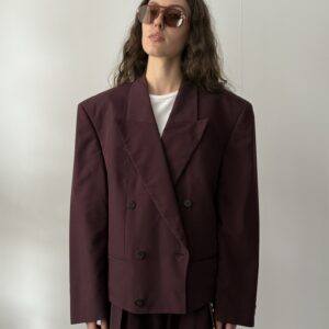 Unikatowy bordowy garnitur oversize - obrazek 9