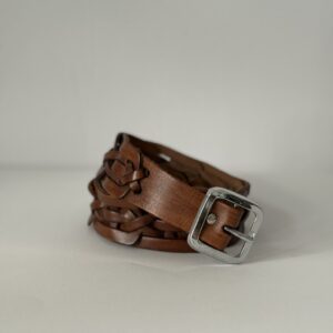 Skórzany brązowy pasek