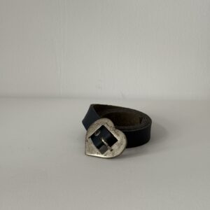 Granatowy skórzany pasek Serce