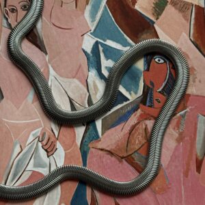 Gruba żmijka w kolorze ciemnego srebra