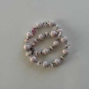 Naszyjnik z ceramicznych vintage koralików