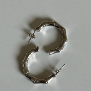 Kolczyki Bamboo z dmuchanego srebra