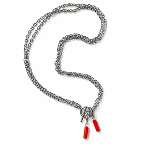 Naszyjnik na podwójnym łańcuszku o różnych długościach