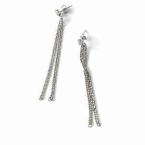 Kolczyki z kryształkiem i łańcuszkami