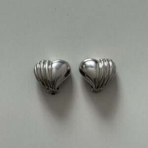 Klipsy Serca w kolorze srebrnym