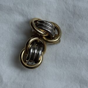 Klipsy srebrno- złote