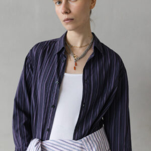 Naszyjnik na podwójnym łańcuszku z złotym zapięciem