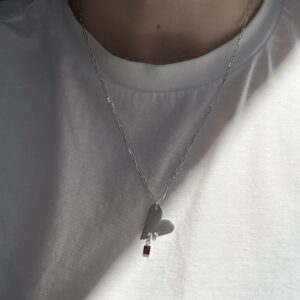 Naszyjnik Heart Piercing Granat